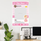 Póster Baby Shower Instagram Custom Selfie Frame Poster (Heimbüro)