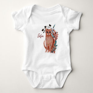 Poster Babydusche rot und blau mit Tieren Baby Strampler