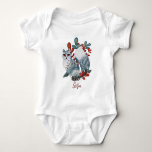 Poster Babydusche rot und blau mit Tieren Baby Strampler