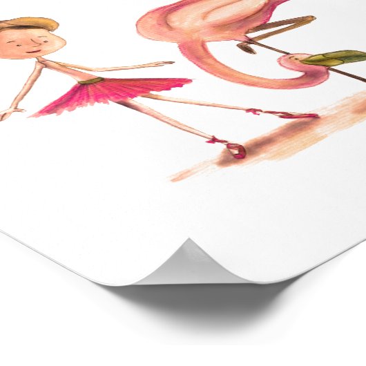 Poster bailarina e flamingo (Ecke)