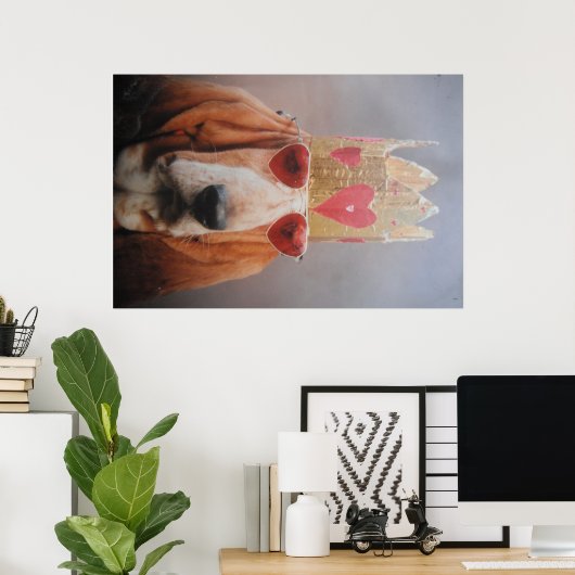 Poster Basset Hound King (Heimbüro)
