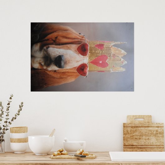 Poster Basset Hound King (Küche)