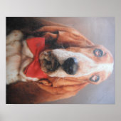 Poster Basset Hound mit Red Bow Krawatte (Vorne)