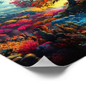 Poster - Baum des Lebens farbenfrohe Regenbogenarb (Ecke)