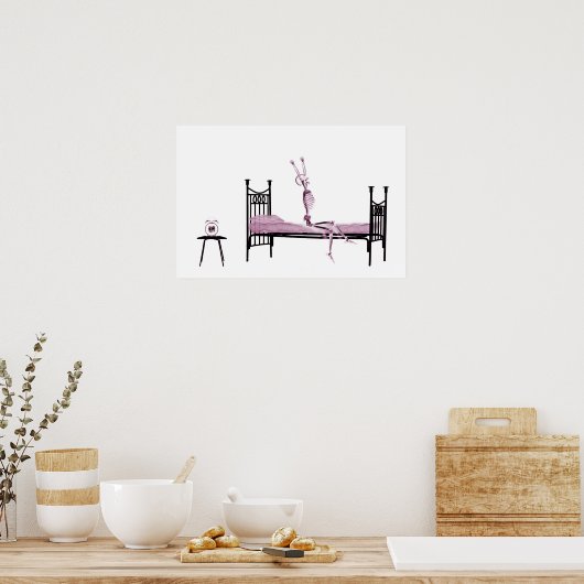 Poster - Bedtime X-Ray Skelett Pink (Küche)