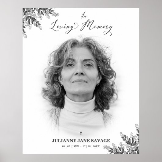 Póster Beerdigung Black Withe Foto Erinnerung Serv Poster (Vorne)