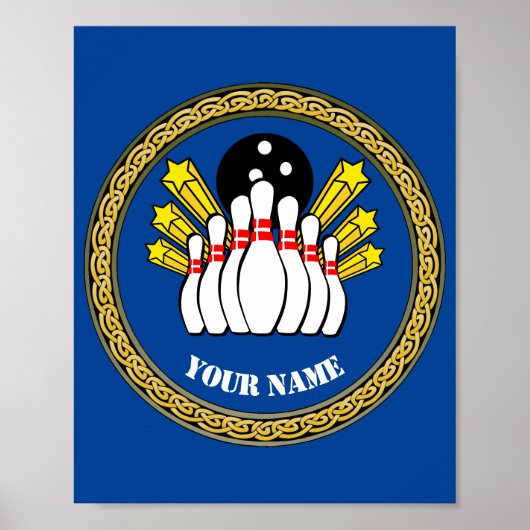 Poster - Benutzerdefinierter Bowling - Name hinzuf (Vorne)
