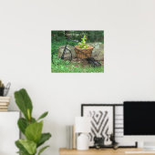 Poster Bicycle Pink Blume in Basket (Heimbüro)