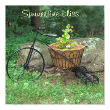 Poster Bicycle Pink Blume in Basket
