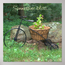 Poster Bicycle Pink Blume in Basket
