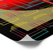 Poster | Bird of Paradise Blume Sunset Geometric (Ecke)