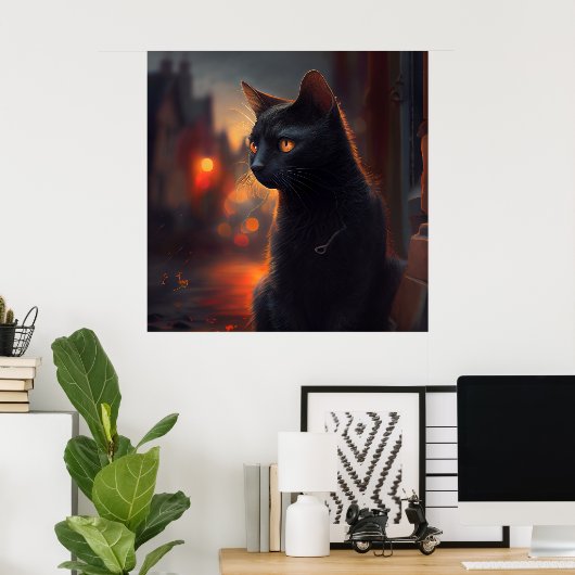 Poster Black Cat (Heimbüro)