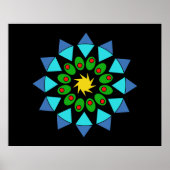 Poster - Blau und Grün Mandala (Vorne)