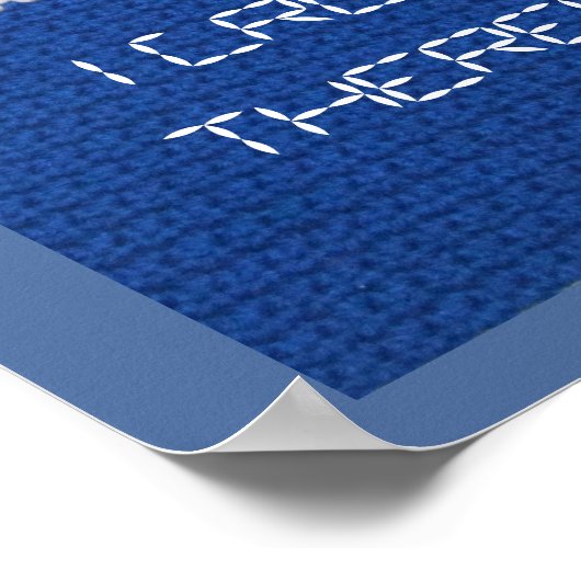 Poster - Blaue Streifen in Crochet (Ecke)