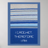 Poster - Blaue Streifen in Crochet (Vorne)