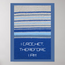 Poster - Blaue Streifen in Crochet