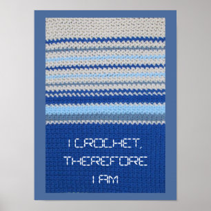 Poster - Blaue Streifen in Crochet