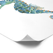 Poster - Blaues Seepferd (Ecke)