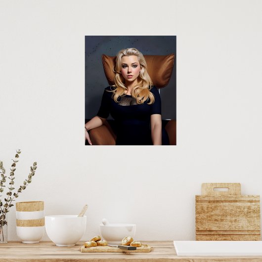 Poster - Blonde AI Generierte Frau Marilyn Look (Küche)