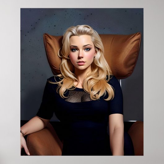 Poster - Blonde AI Generierte Frau Marilyn Look (Vorne)