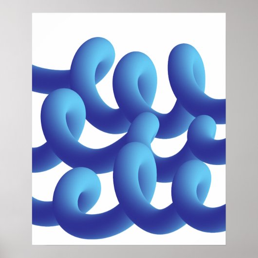 Poster Blue Abstrakt Waves (Vorne)