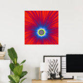 Poster Blue Explosion auf Rot (Heimbüro)