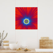 Poster Blue Explosion auf Rot (Küche)