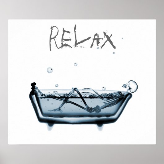 Poster- Blue Relax X-Ray Skeleton Bath Time Poster (Vorne)