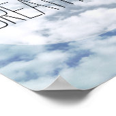 Poster Blue Sky Foto Kunst mit Text atmen (Ecke)