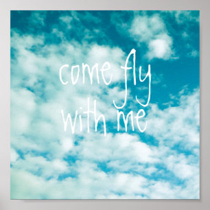 Poster Blue Sky Nature Foto mit Text