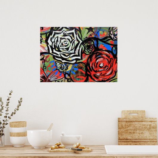 Poster Blume Graffiti (Küche)