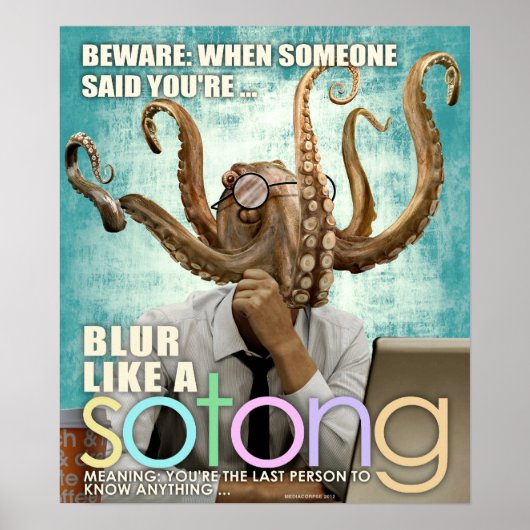 POSTER - BLUR like a SOTONG - A SINGAPORE SLANG (Vorne)