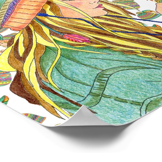 Poster Boho Hat Girl (Ecke)