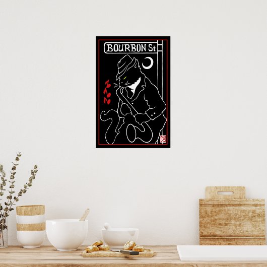 Poster "Bourbon St. Cat" (Küche)