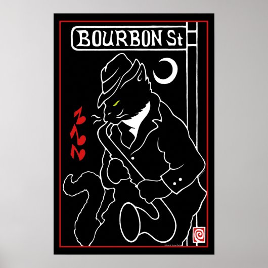 Poster "Bourbon St. Cat" (Vorne)