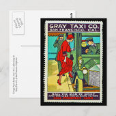 Poster Briefmarke Postcard Gray Taxi Co. SF Postkarte (Vorne/Hinten)