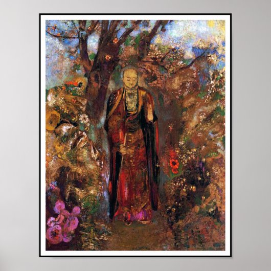 Poster: Buddha Walking zwischen den Blume Poster (Vorne)