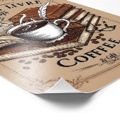 Pôster Café & Mon Petit Livre – A Arte de Ler Fotodruck (Ecke)