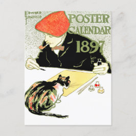 Poster Calendar - Edward Penfield - Vintage Katzen Postkarte