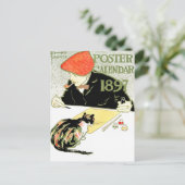 Poster Calendar - Edward Penfield - Vintage Katzen Postkarte (Stehend Vorderseite)