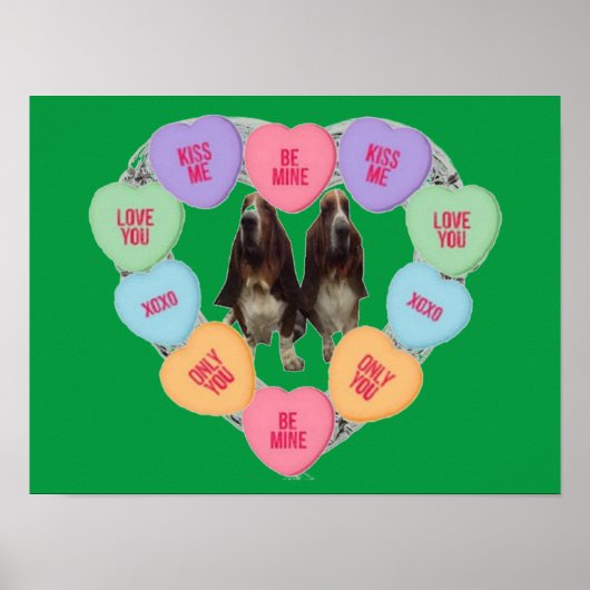 Poster Candy Liebe Hört mit Bassets (Vorne)