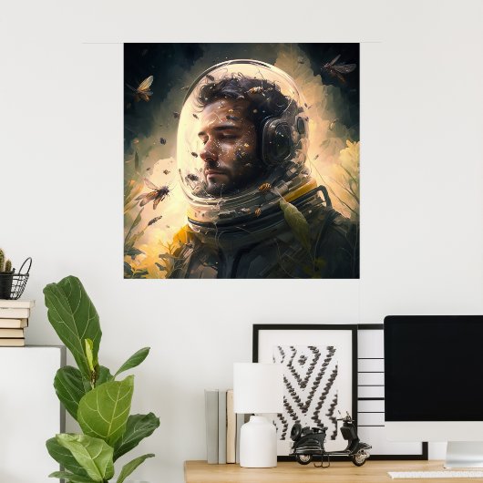 Poster casque spatial (Heimbüro)