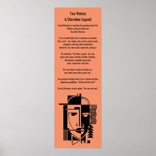 Poster Cherokee Legend Two Wolves The one you feed