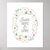 Poster Christlich Faith Hope Liebe Wreath Scriptin (Vorne)