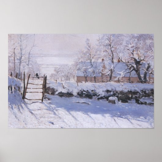Poster Claude Monet The Magpie Winter Bird Lands (Vorne)