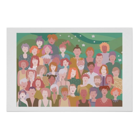 poster colorful people man and women (Vorderseite)