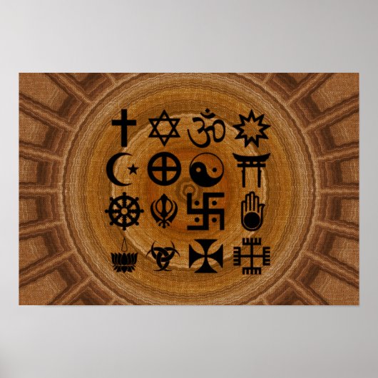 Pôster com símbolos da religiões poster (Vorne)