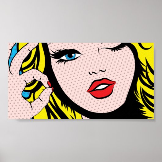 Poster - Comic Girl O-K Pop Art (Vorne)