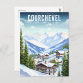 Poster Courchevel - Frankreich - Auvergne-Rhône-Al Postkarte (Vorne/Hinten)
