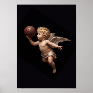 Póster cuadro Ángel con Balón Vintage Poster
